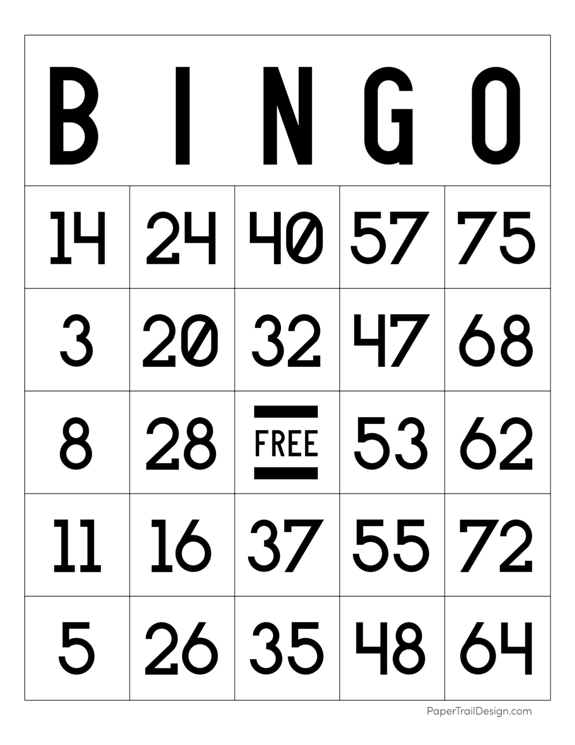 printable bingo games pdf