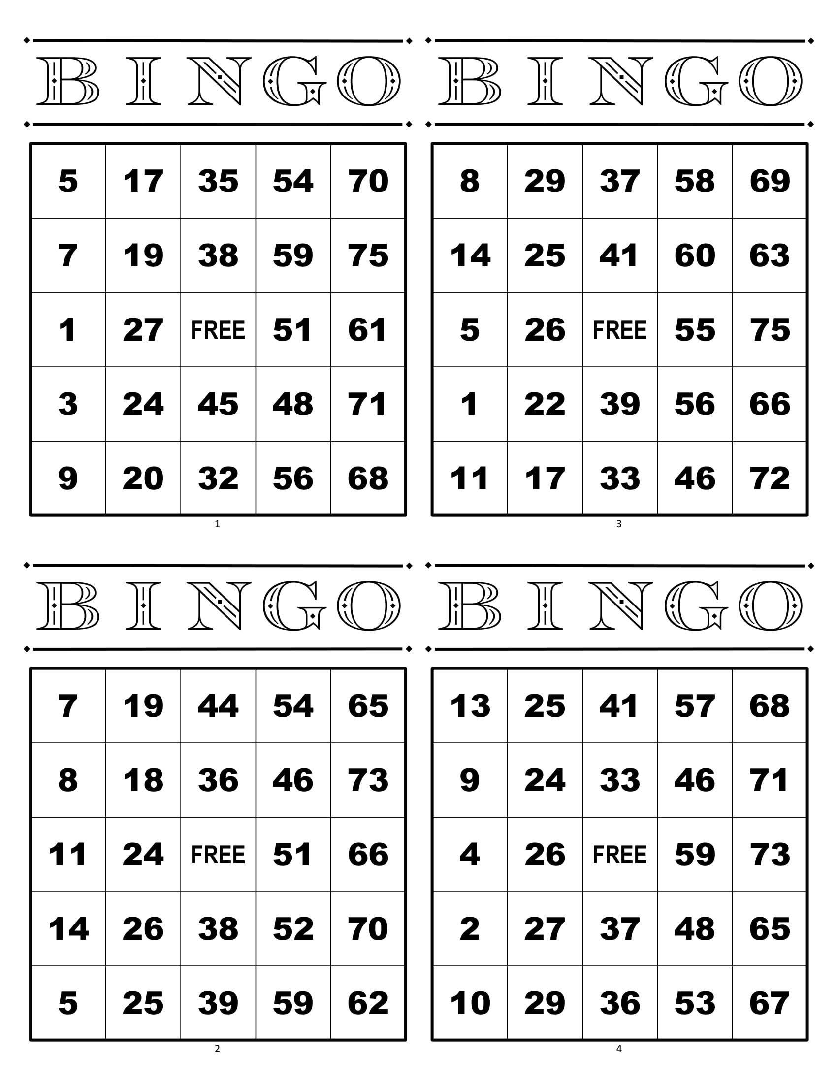 Printable Bingo Game Patterns Printable JD