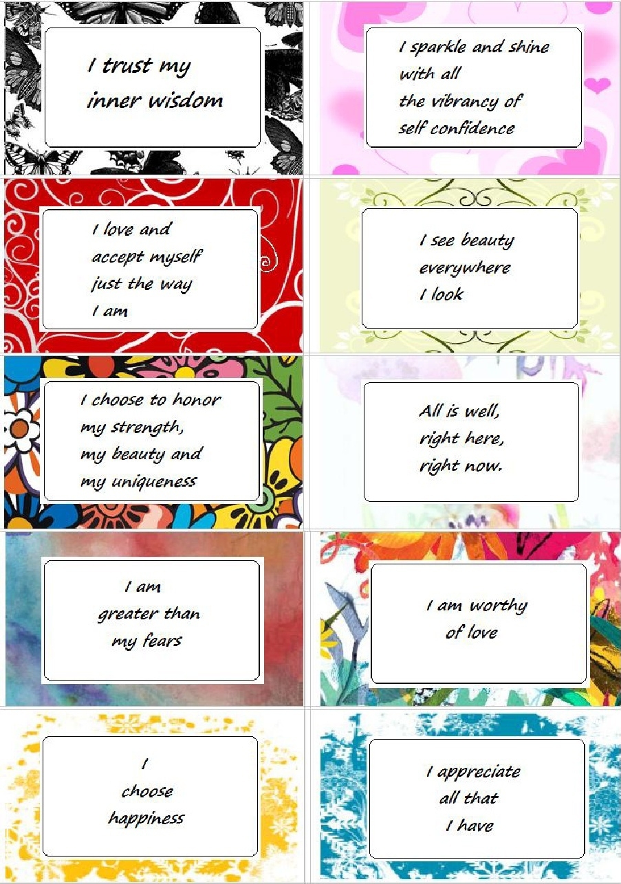 affirmation cards blank printable