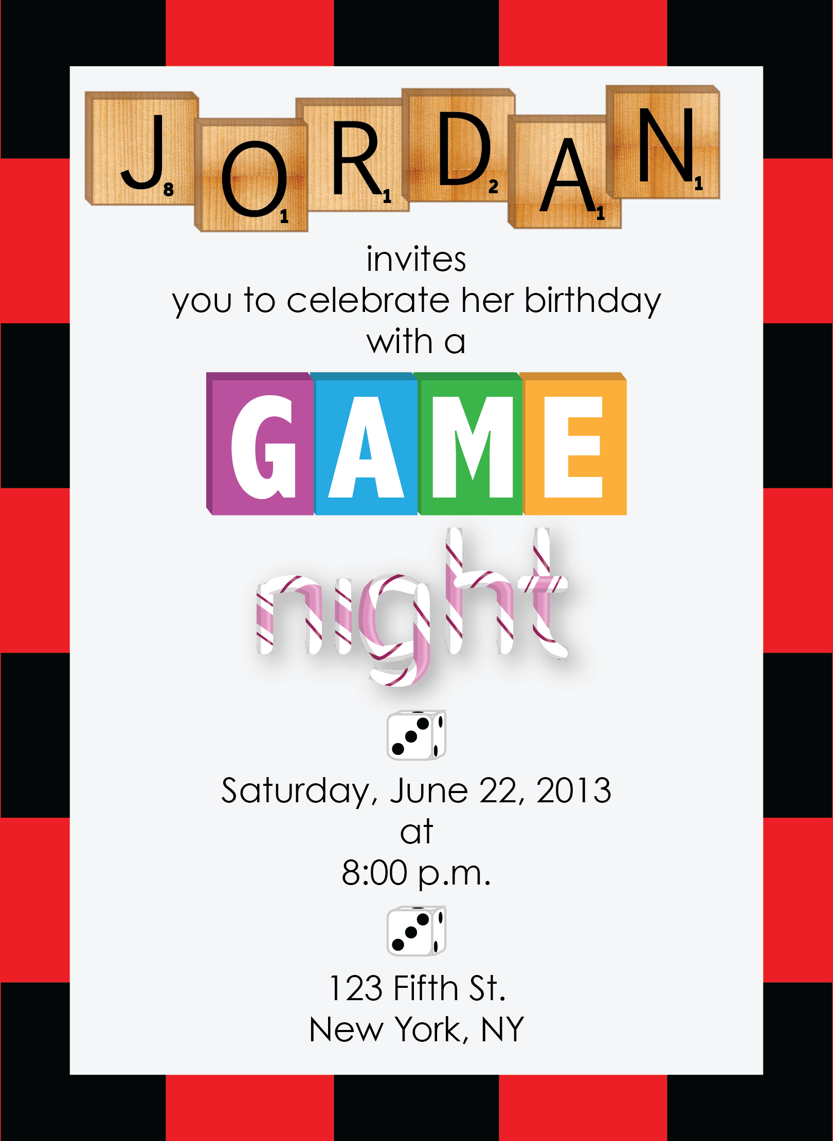 printable blank game night invitation template