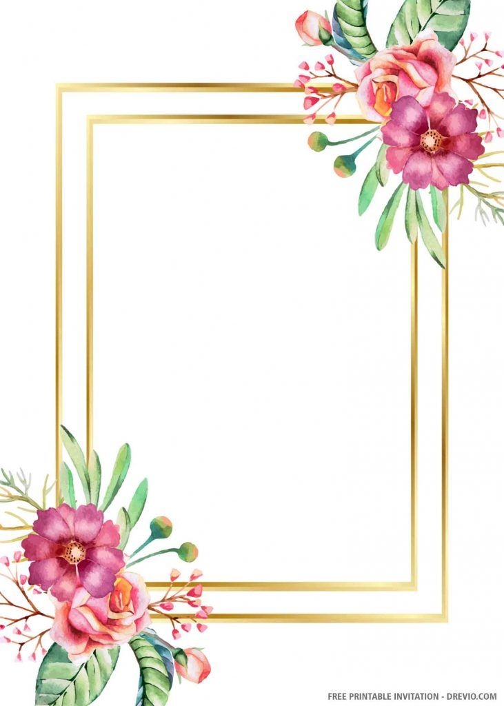 printable blank rose gold invitation template
