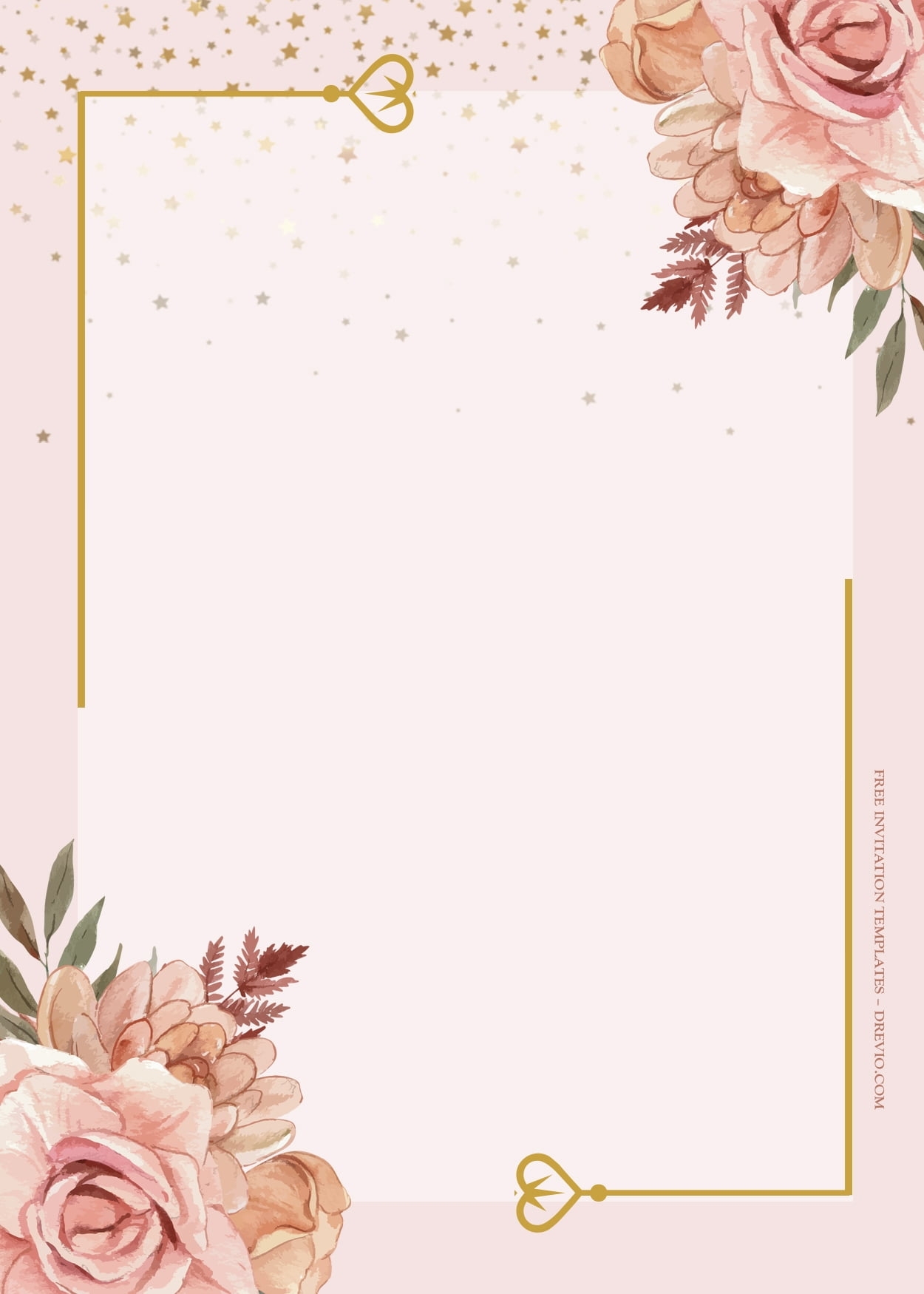 rose gold wedding invitation template