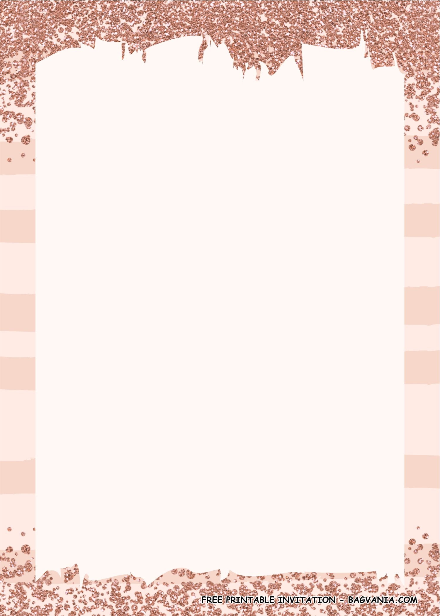 Printable Blank Rose Gold Invitation Template