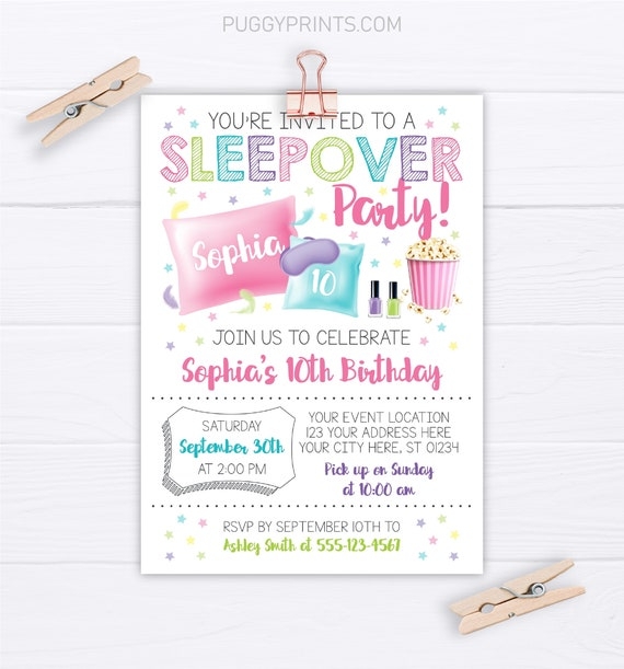 Printable Blank Sleepover Invitation Template Printable World Holiday