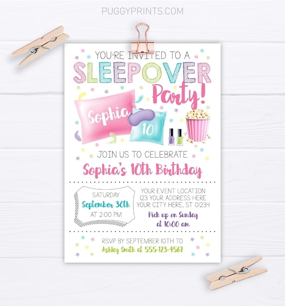 Printable Blank Sleepover Invitation Template Printable World Holiday