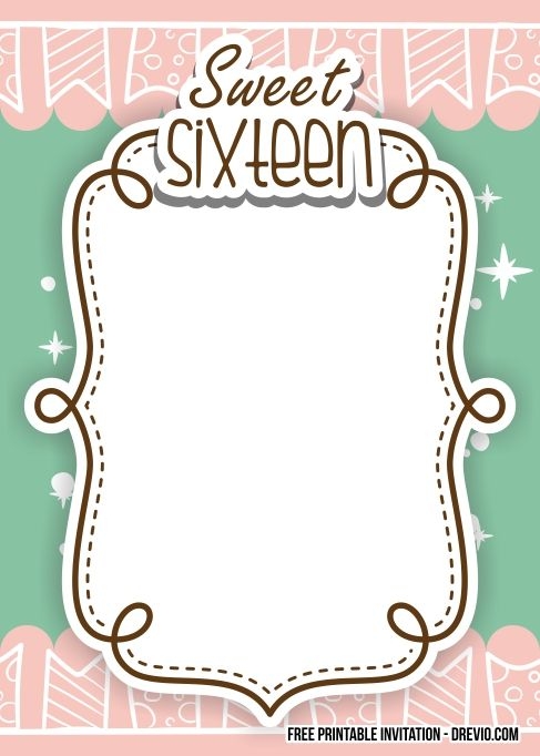 printable blank sweet 16 invitations templates