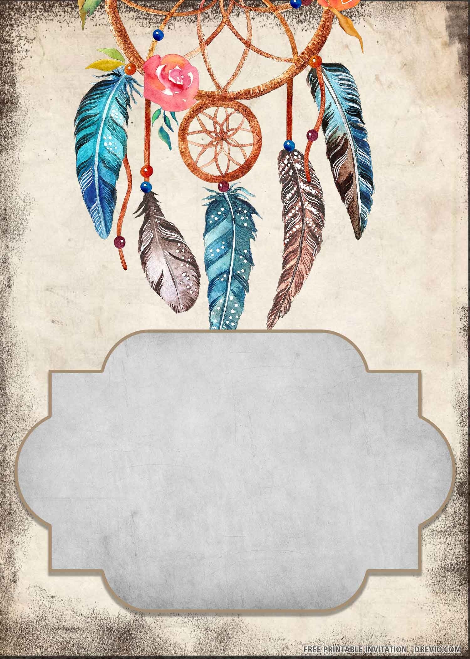 Printable Boho Invitation Template Free Printable Word Searches