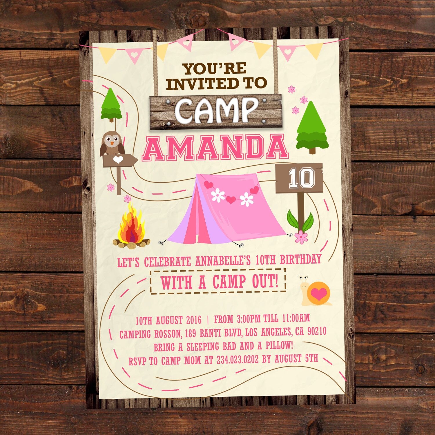 Printable Camping Invitations Templates Free Linda Bail