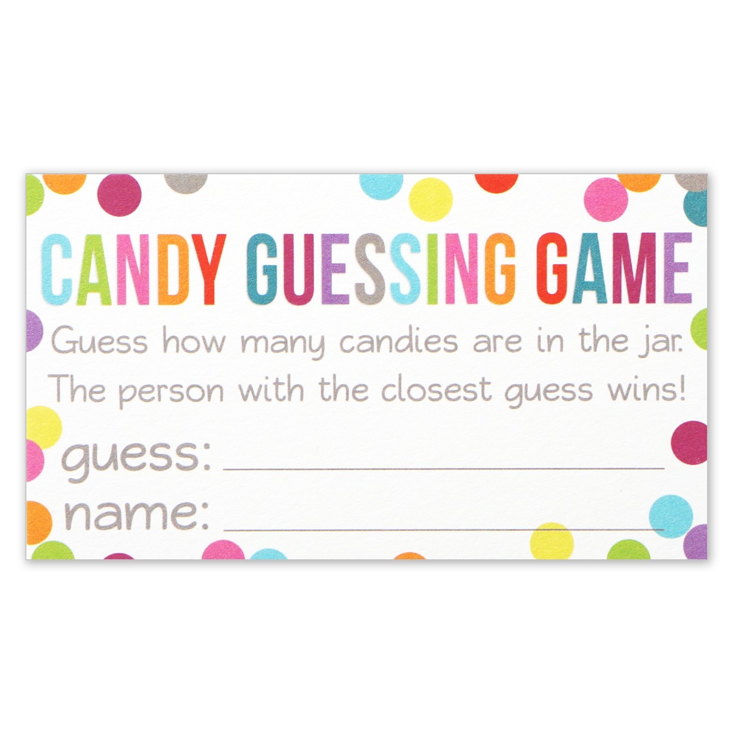 Printable Candy Jar Guessing Game Template Printable Templates