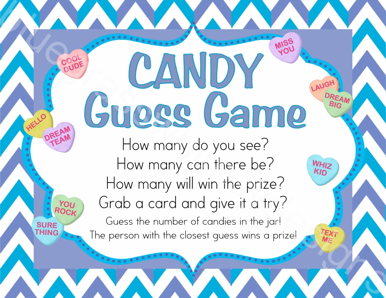 free printable candy jar guessing game template