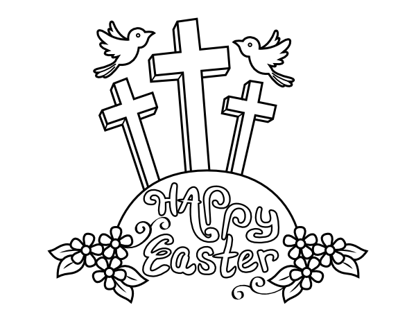 Happy Easter Coloring Page