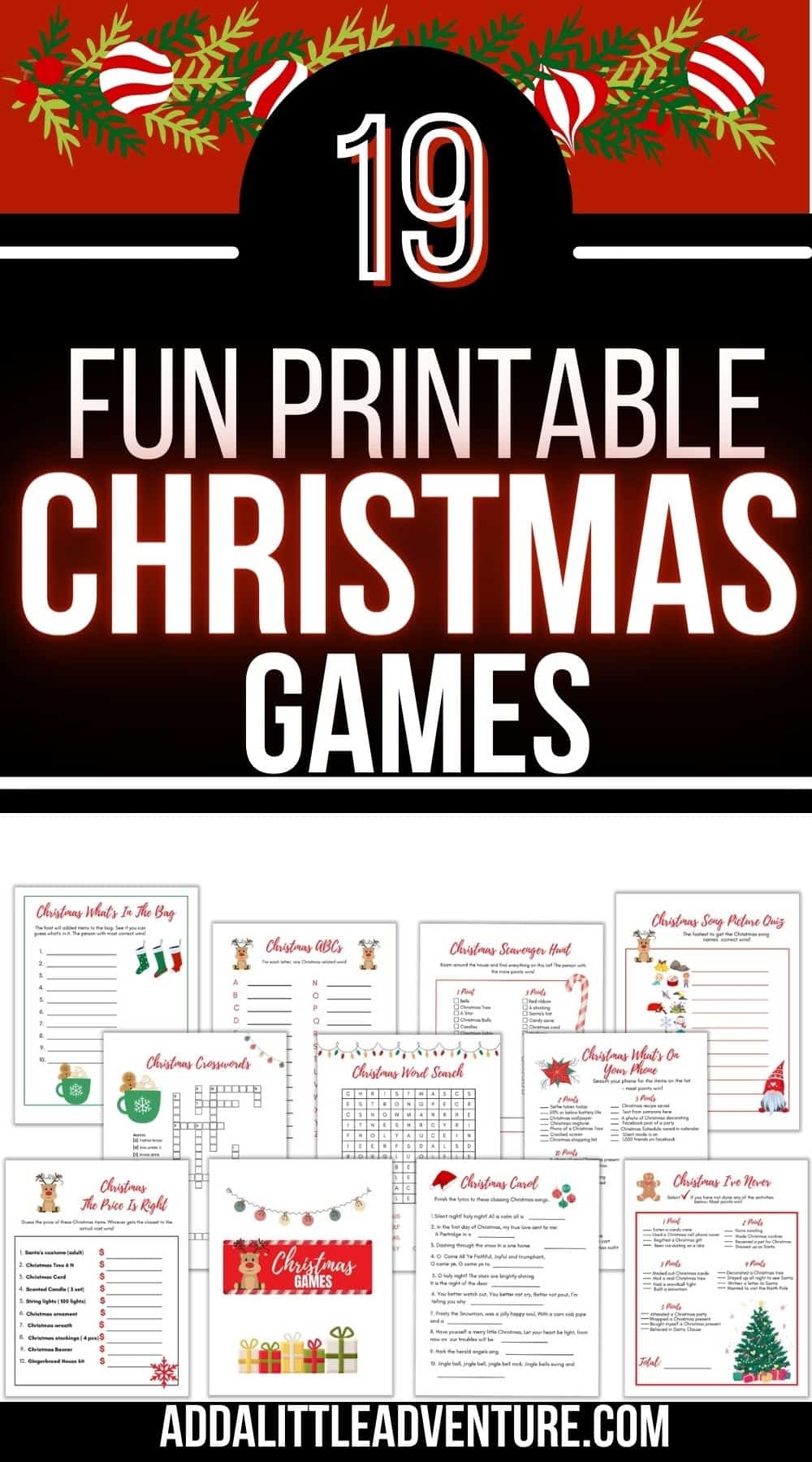Printable Christmas Games PDF Bundle Add A Little Adventure