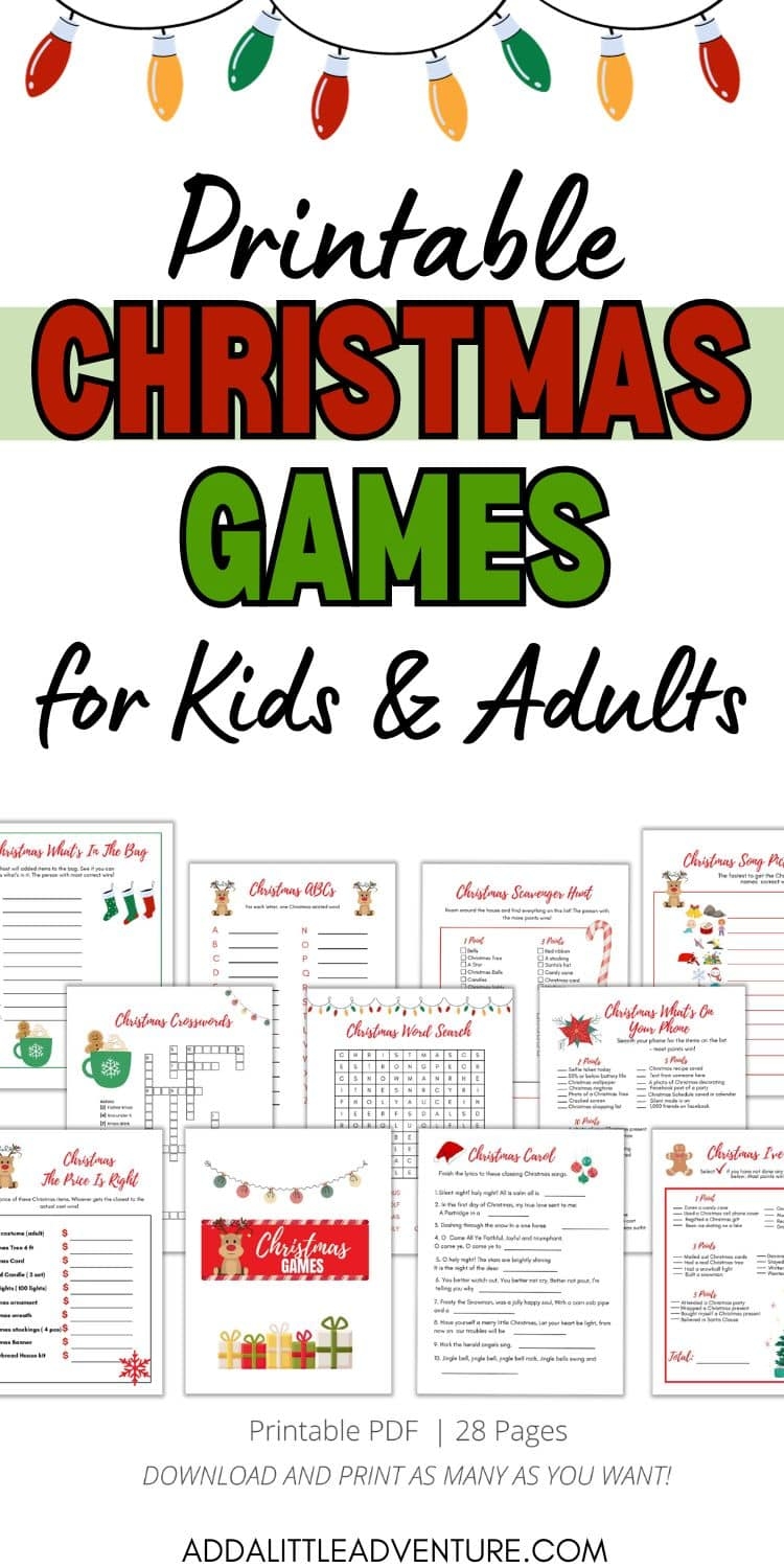 Printable Christmas Games PDF Bundle Add A Little Adventure
