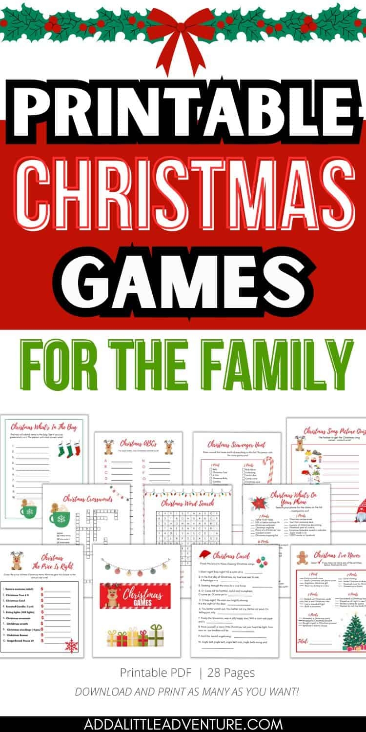 Printable Christmas Games PDF Bundle Add A Little Adventure