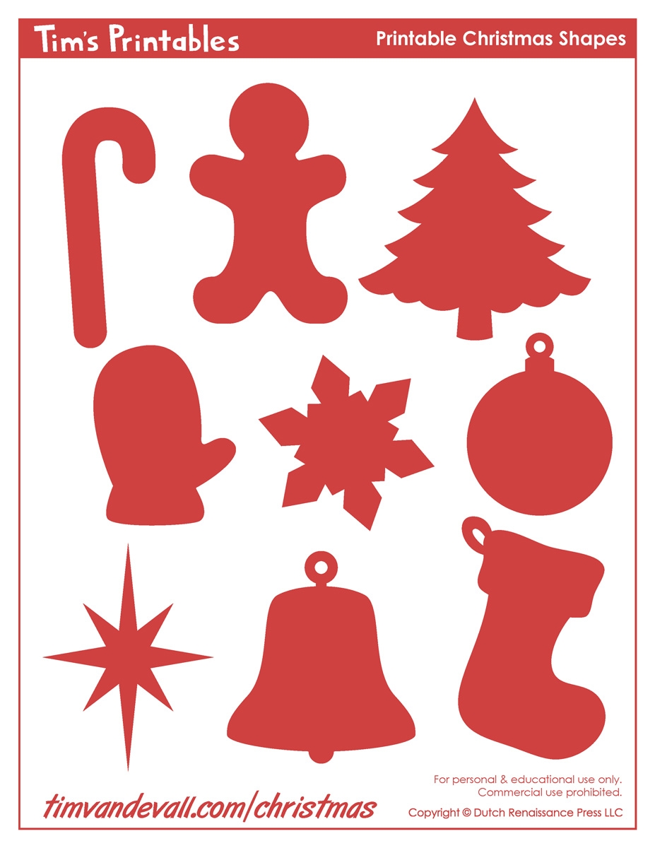 Printable Christmas Shapes Christmas Shape Templates