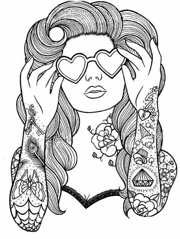 Printable Coloring Page People Awesome Realistic Girl Coloring Page At 