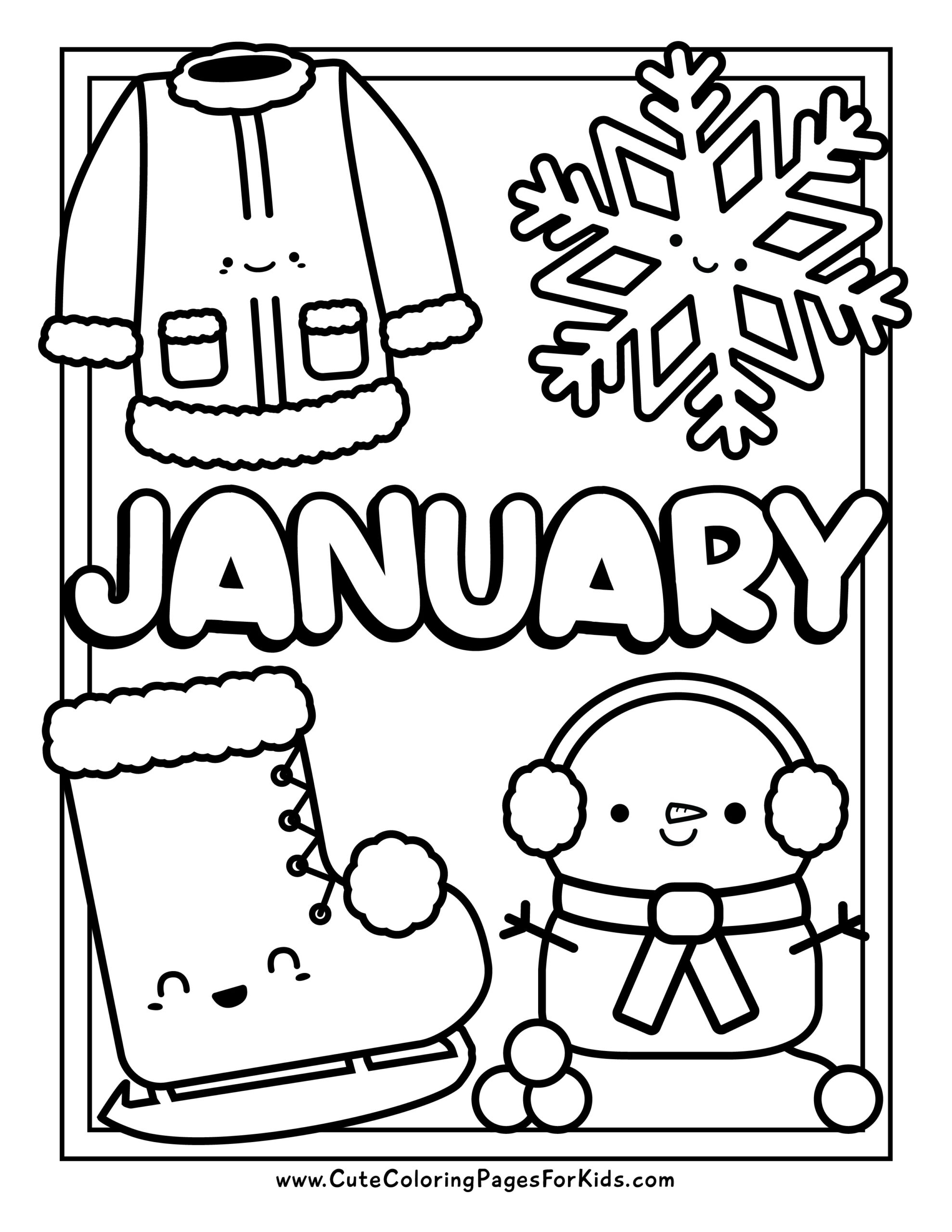 Printable Coloring Pages For January 2025 David N Nelson
