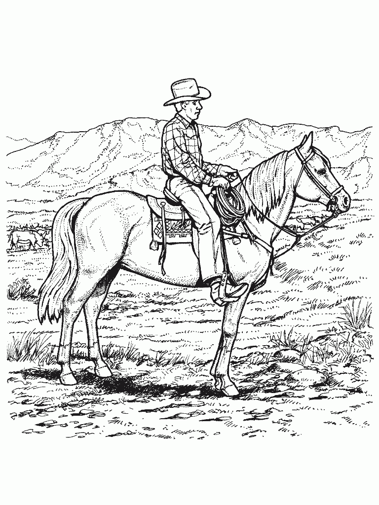 Printable Cowboy Coloring Page