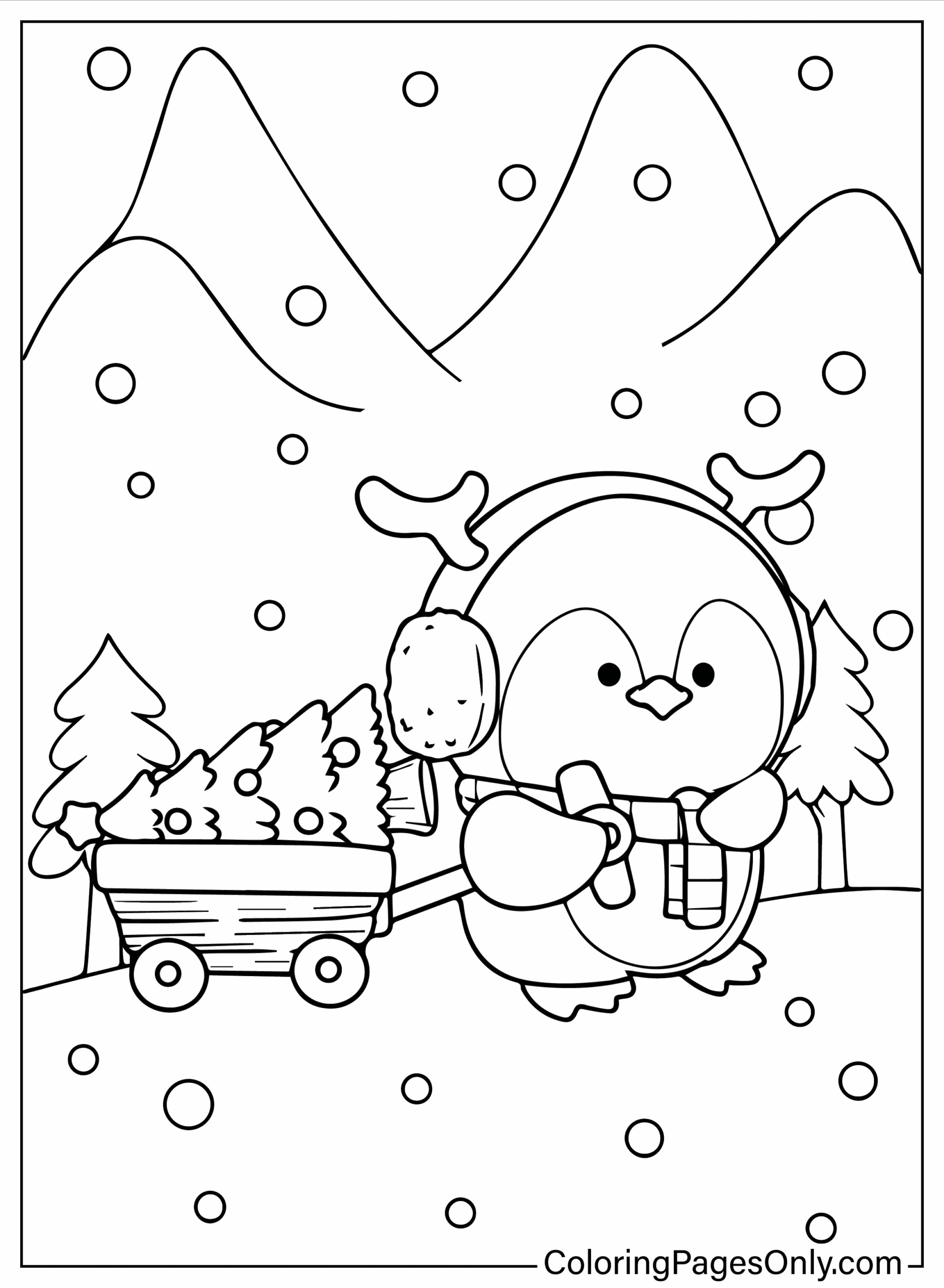 Printable Cute Christmas Coloring Page Free Printable Coloring Pages