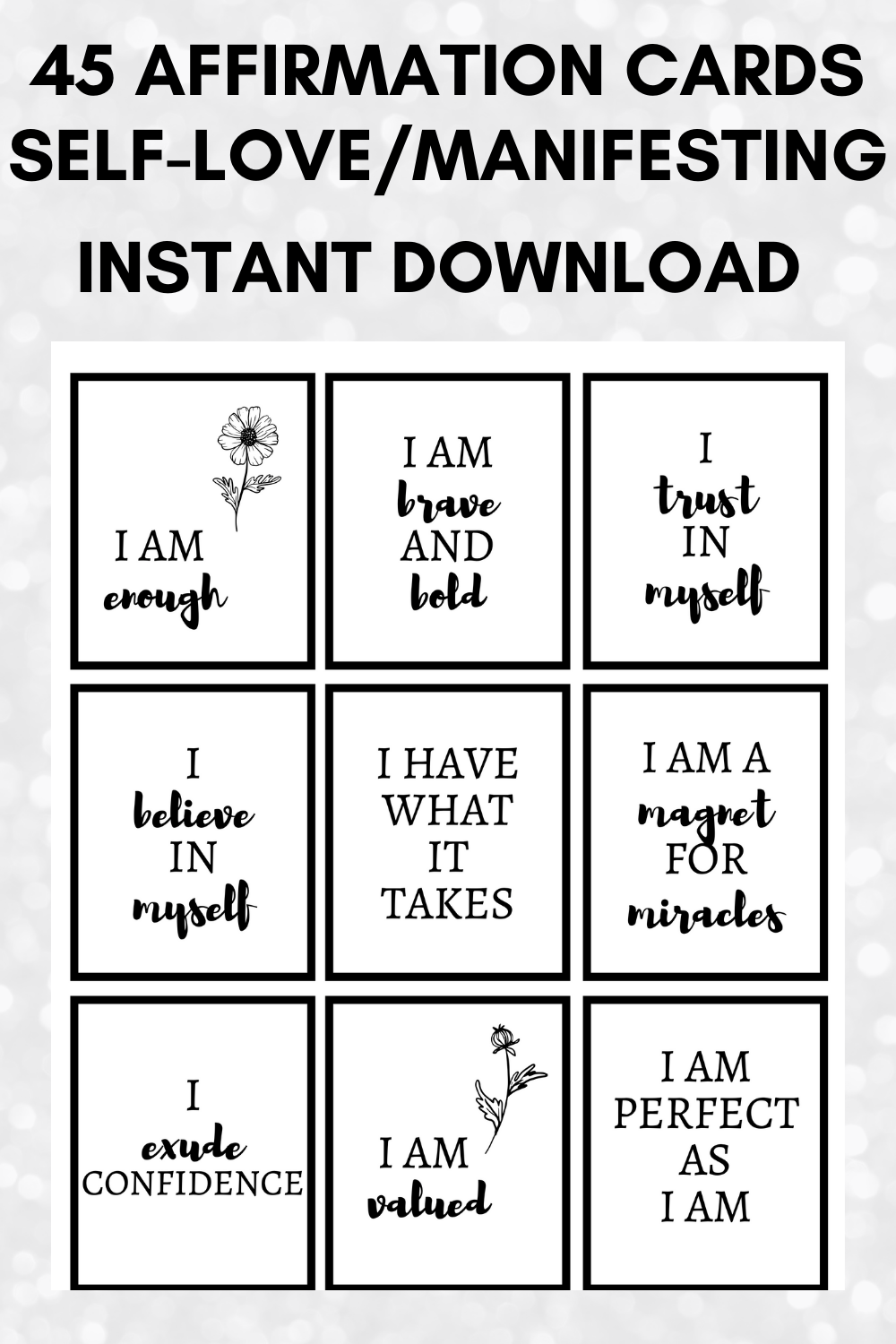 affirmations printable cards