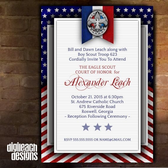 Printable Eagle Scout Invitation Template Free Templates Printable