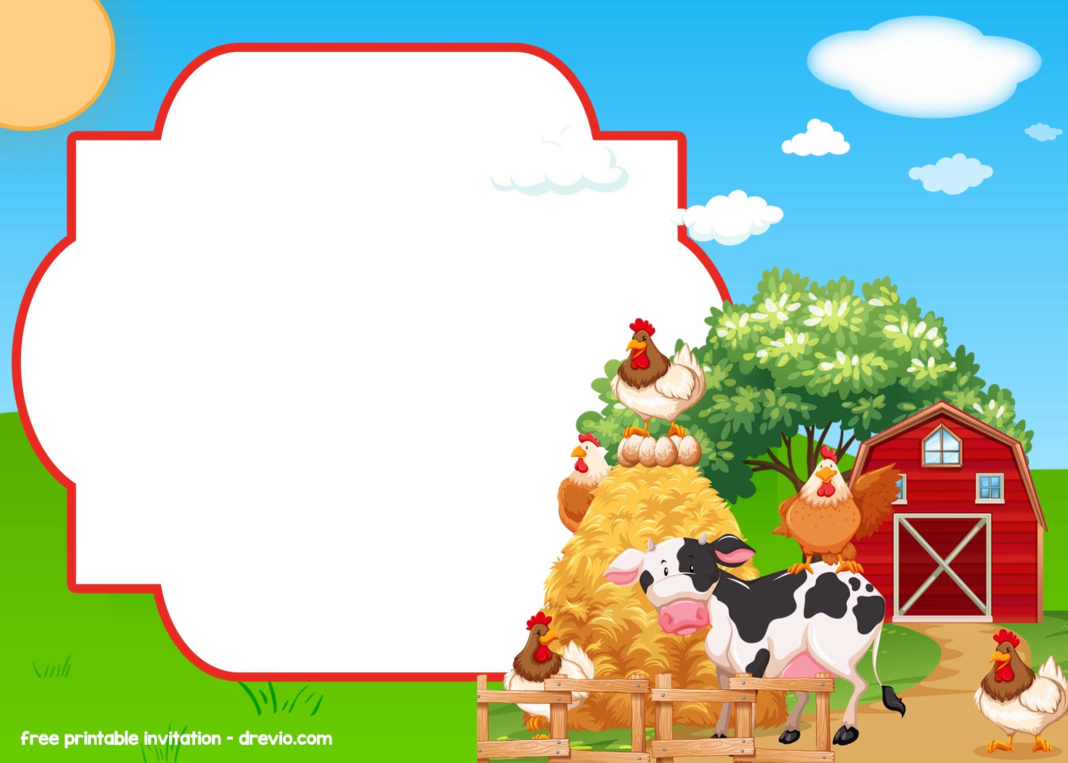 Printable Farm Animal Invitation Template Free Printable Templates