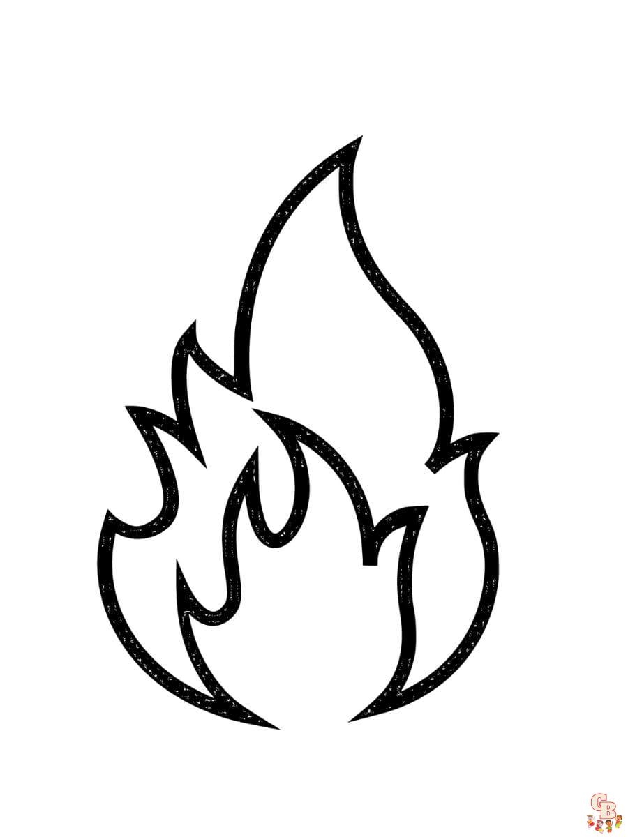 Printable Flame Coloring Pages Free For Kids And Adults