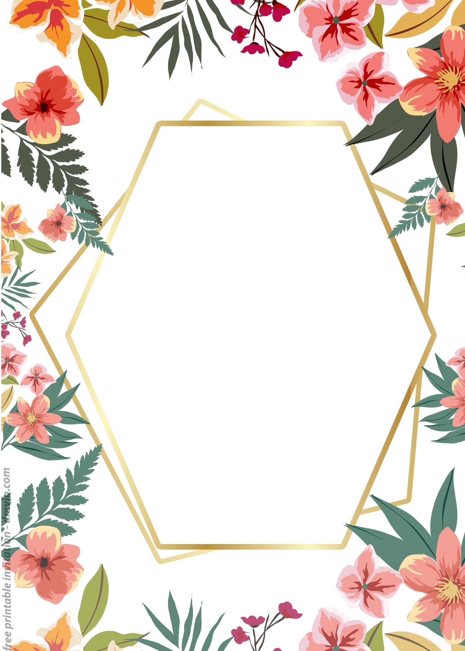 Printable Floral Invitation Template Free Printable Templates