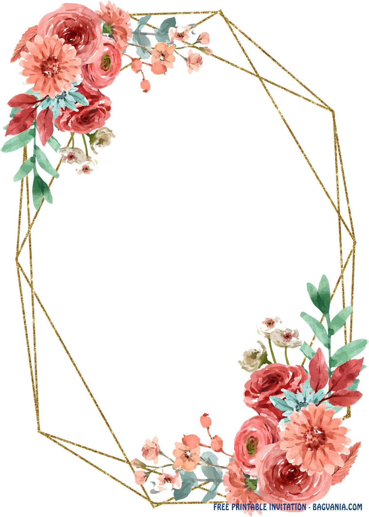 pink floral invitation template