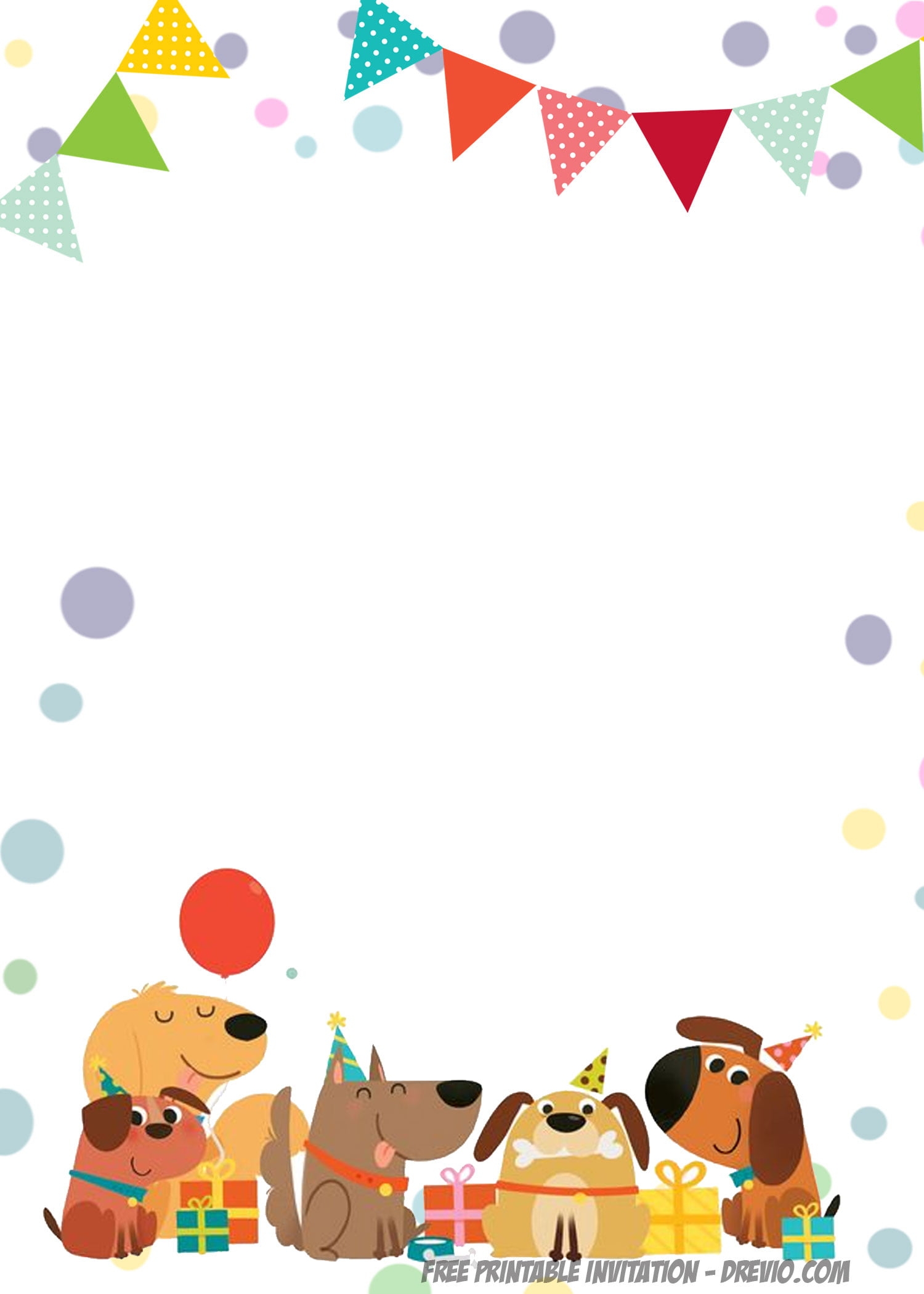 Printable Free Dog Party Invitation Template Free Templates Printable
