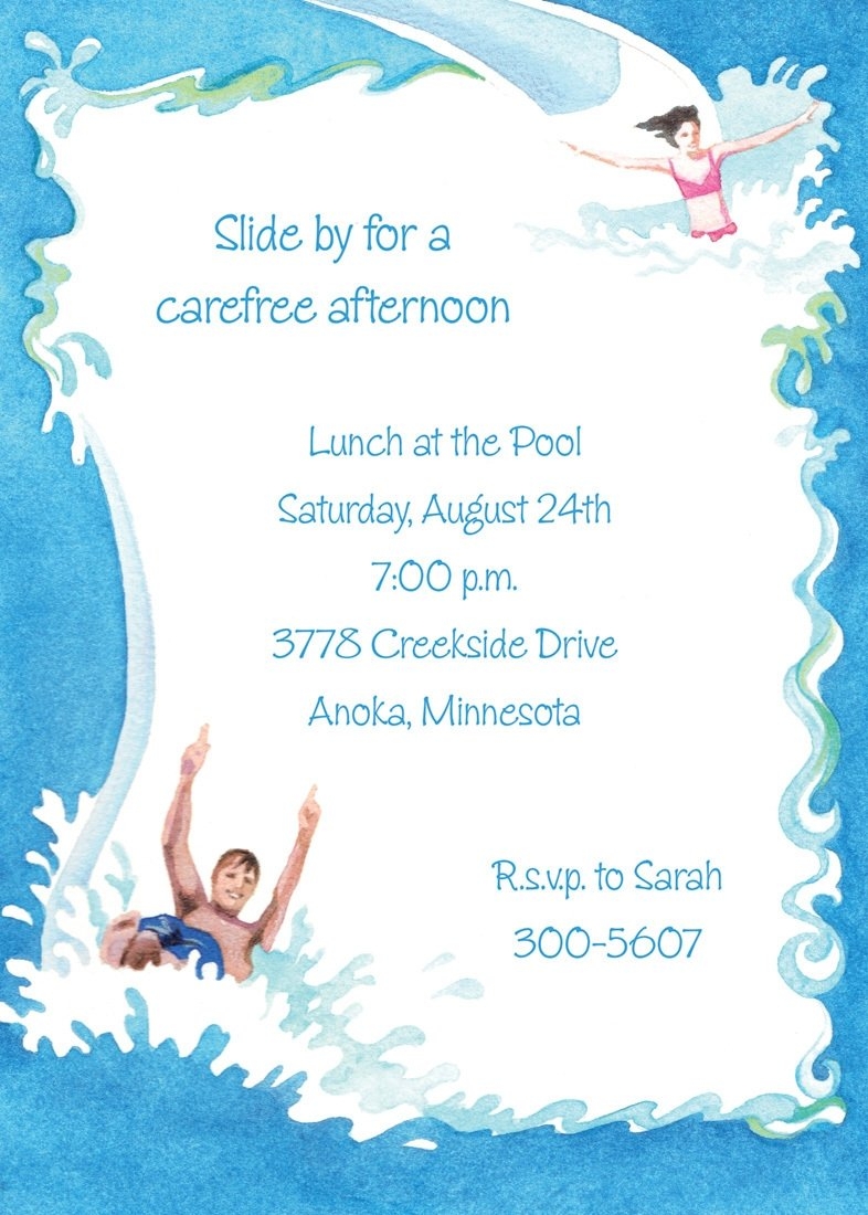 Printable Free Water Slide Invitation Template Printable Templates 