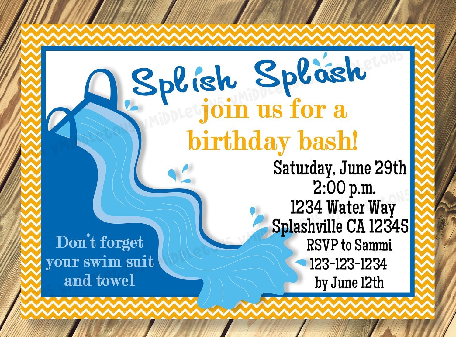 Printable Free Water Slide Invitation Template Printable Templates