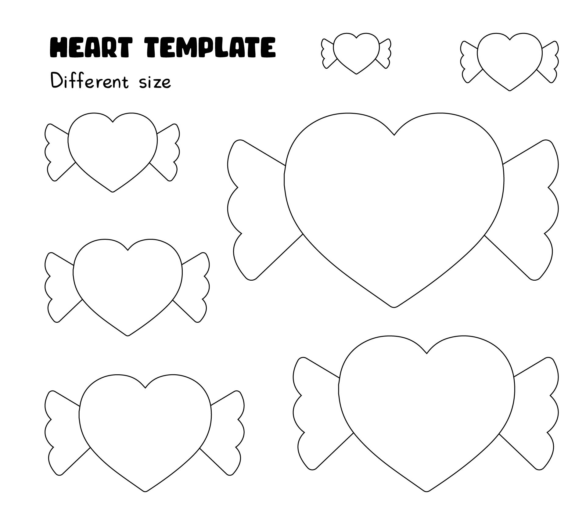 Printable Heart Templates Different Sizes