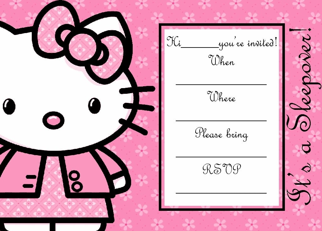 Printable Hello Kitty Invitation Template Blank Printable Templates