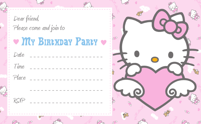 Printable Hello Kitty Invitation Template Blank Printable Templates