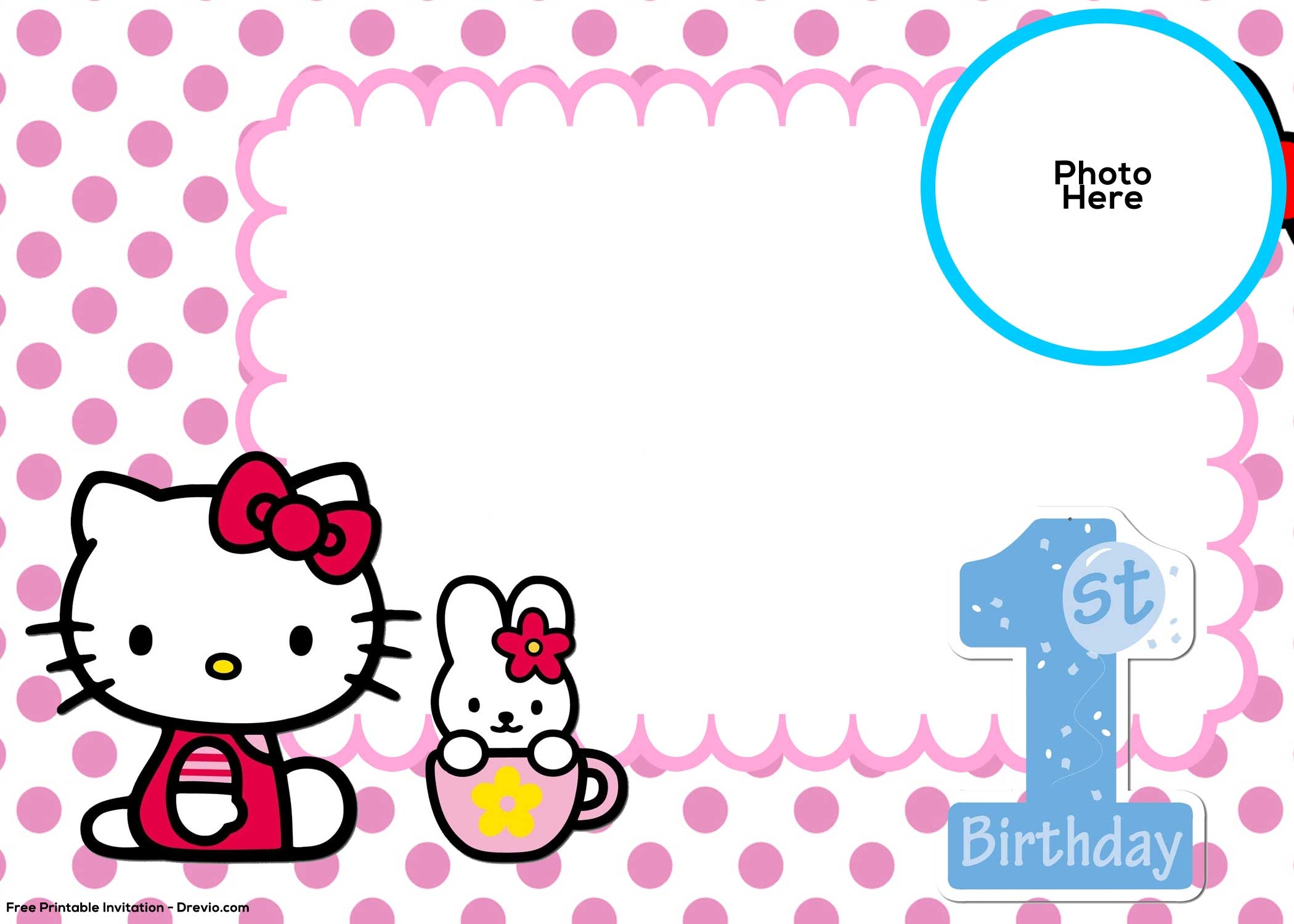 Printable Hello Kitty Invitation Template Printable Templates