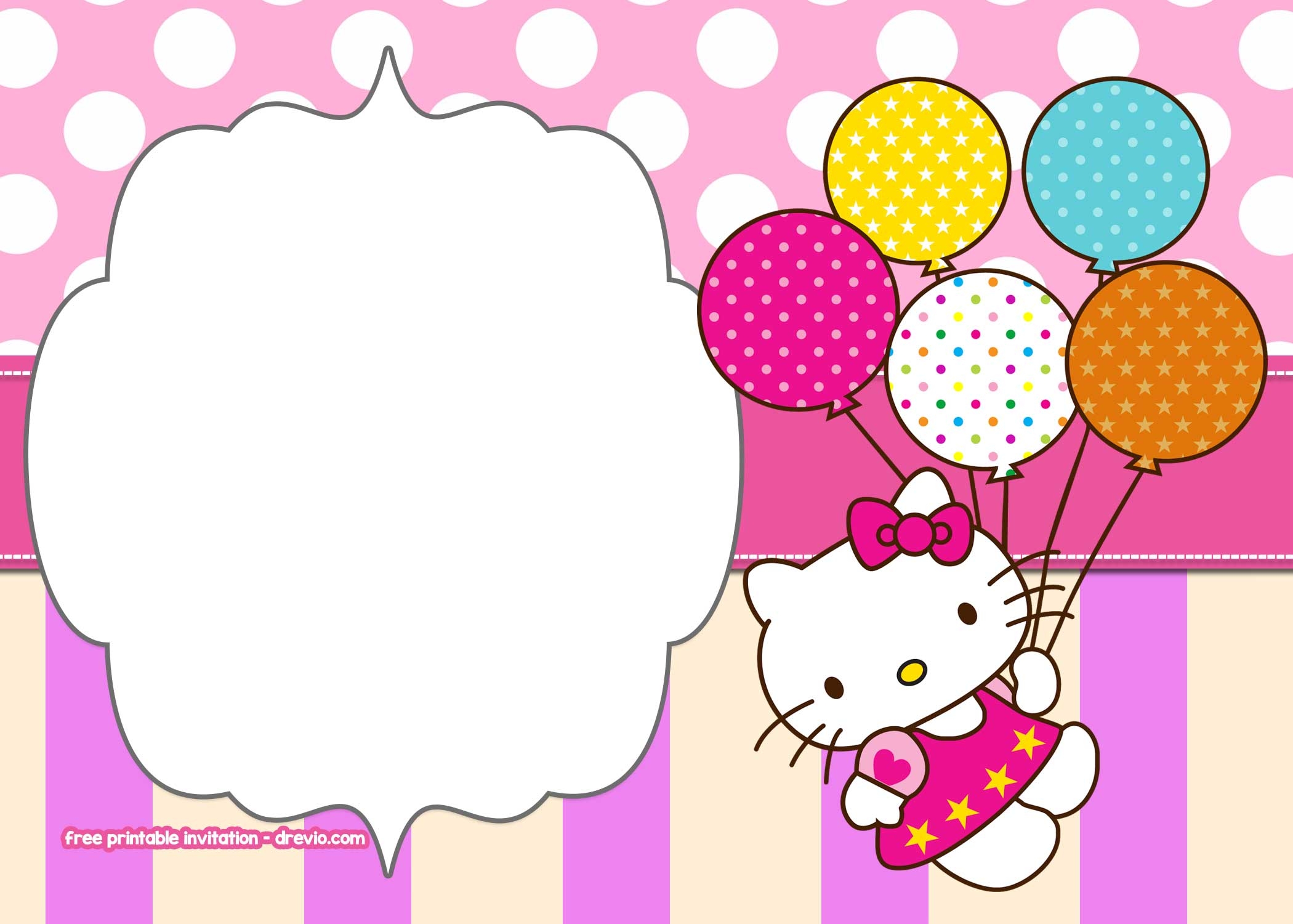 Printable Hello Kitty Invitation Template Printable Templates