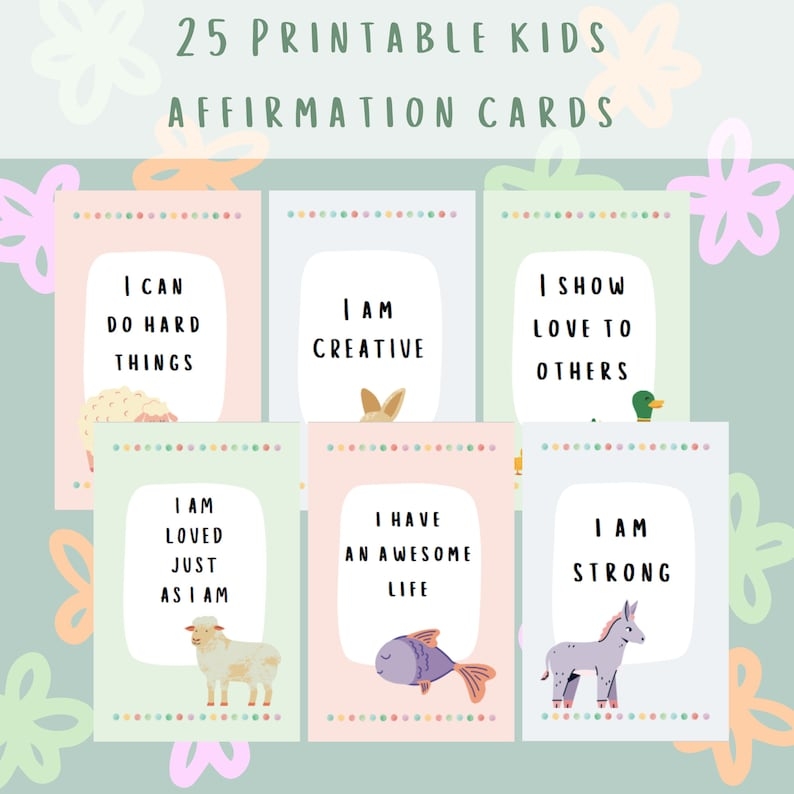 affirmation cards for kids printable free