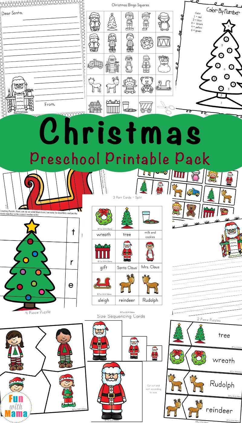 printable christmas worksheets for kindergarten