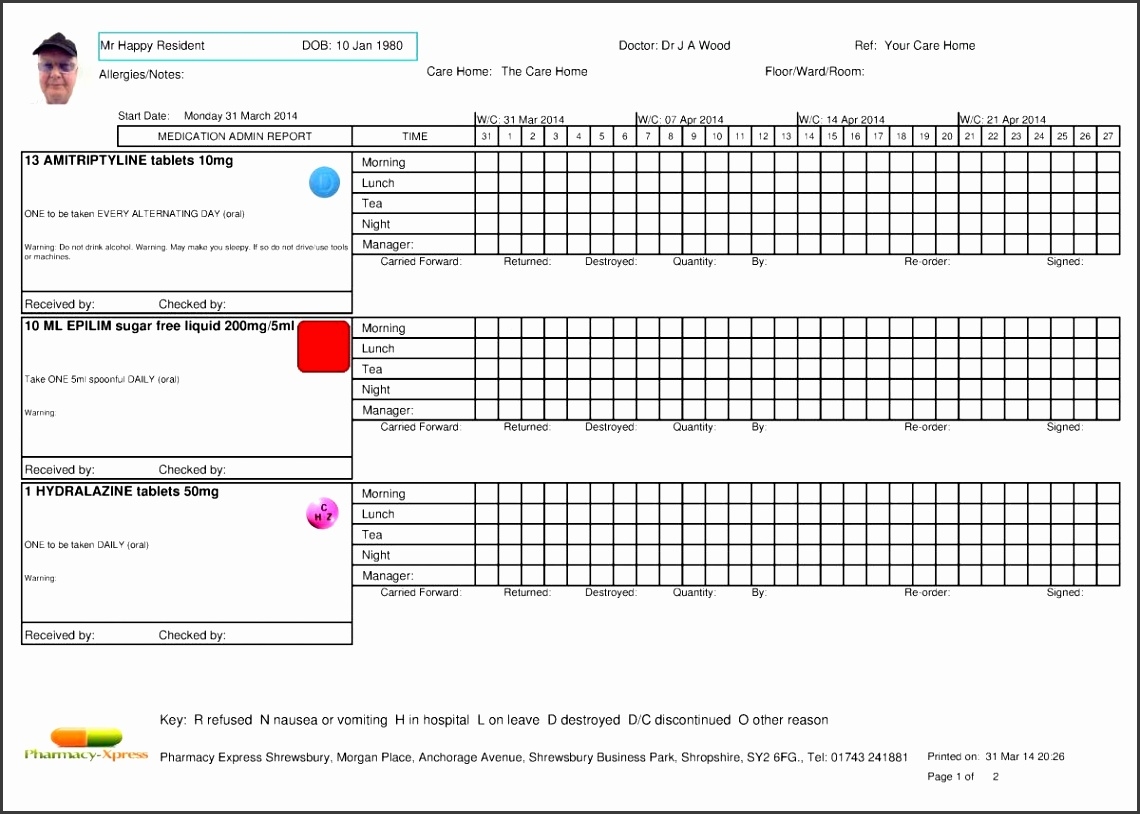 free printable mar template