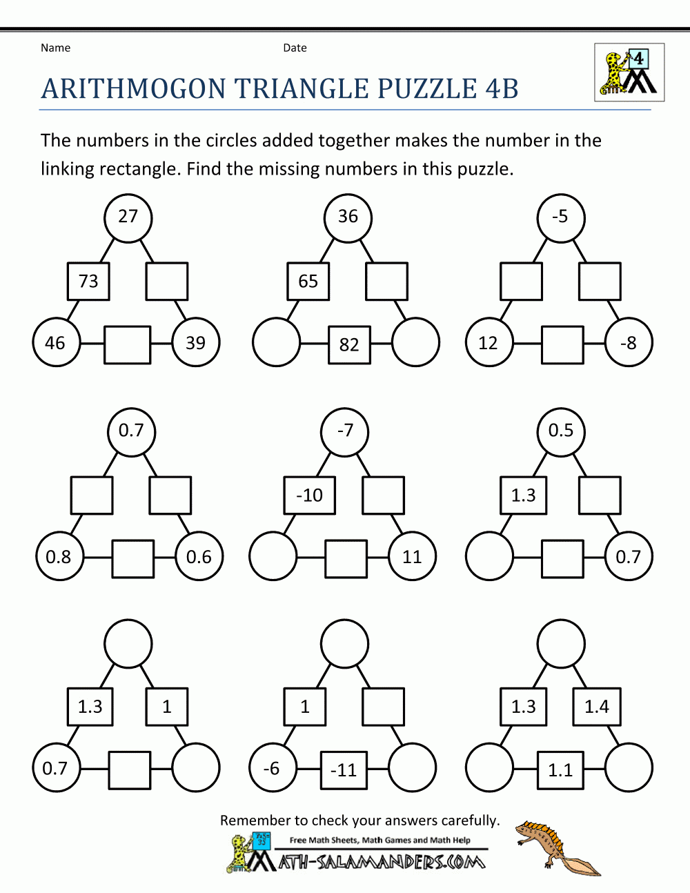 Printable Maths Puzzles Year 6 Printable Crossword Puzzles