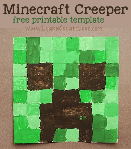 Printable Minecraft Craft Creeper Minecraft Art Minecraft Crafts 