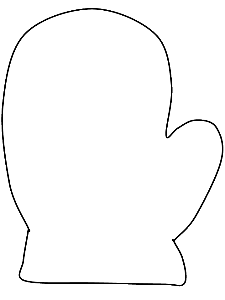 Printable Mitten Simple shapes Coloring Pages Coloringpagebook