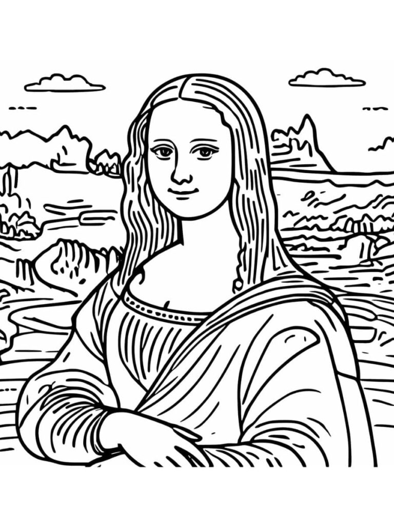 Mona Lisa Coloring Page