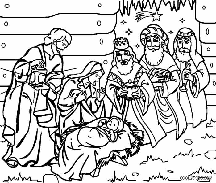 Nativity Scene Coloring Pages