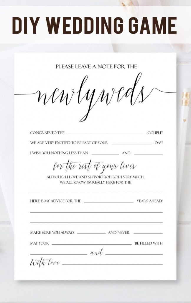 Printable Newlywed Game Cards Printable Card Free
