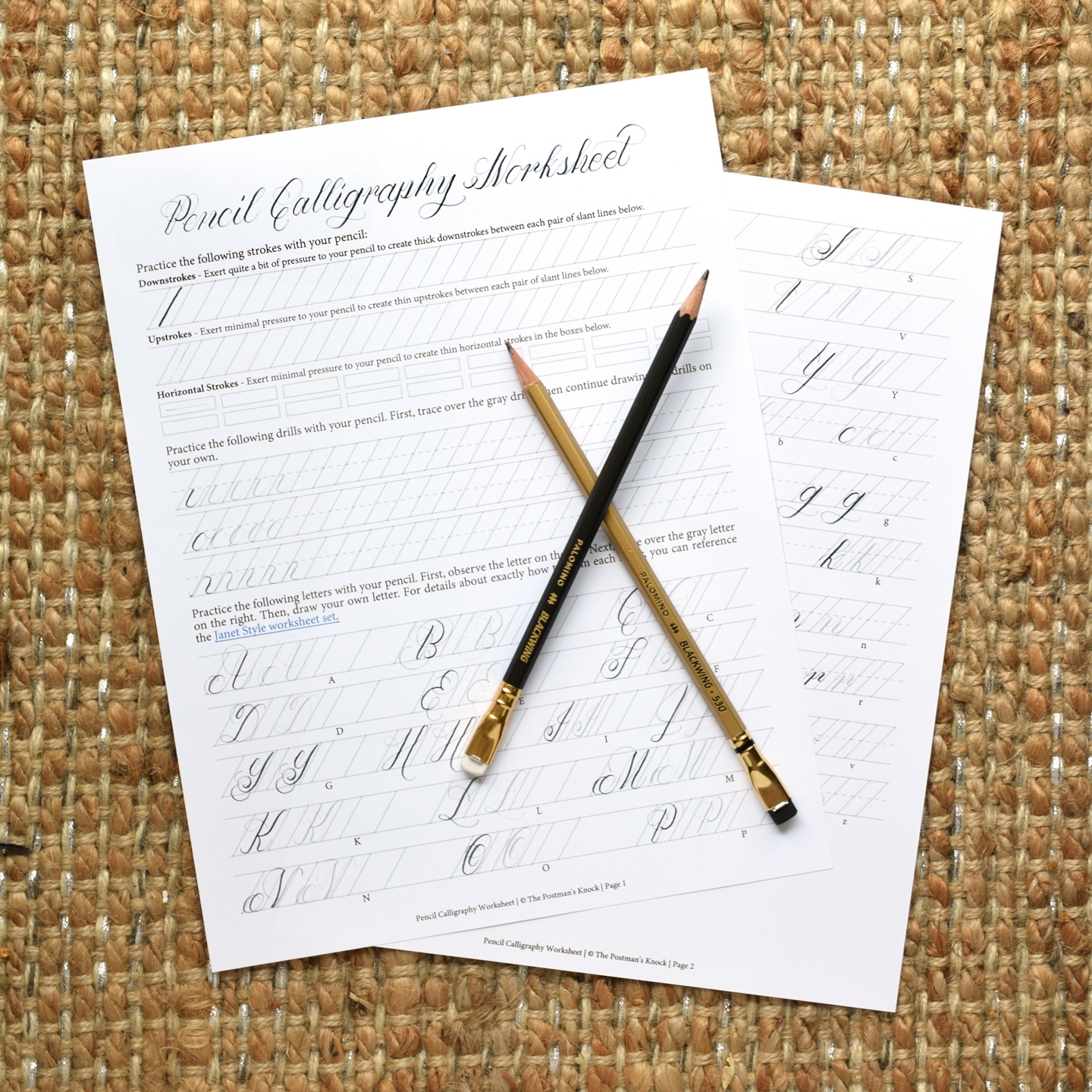 Printable Pencil Calligraphy Worksheet The Postman 39 s Knock