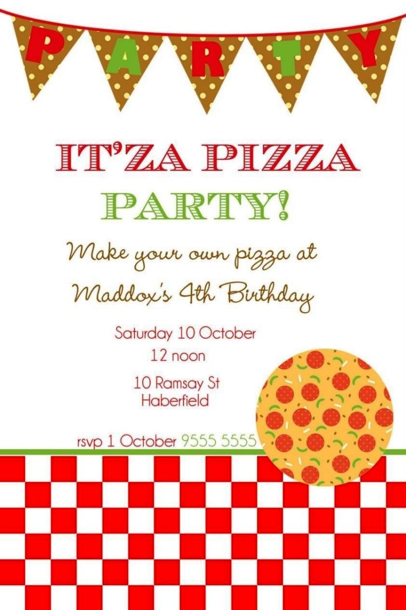 pizza party invitation template word