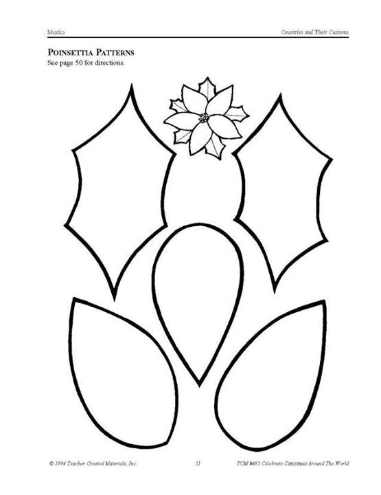 Printable Poinsettia Template Coloring Home