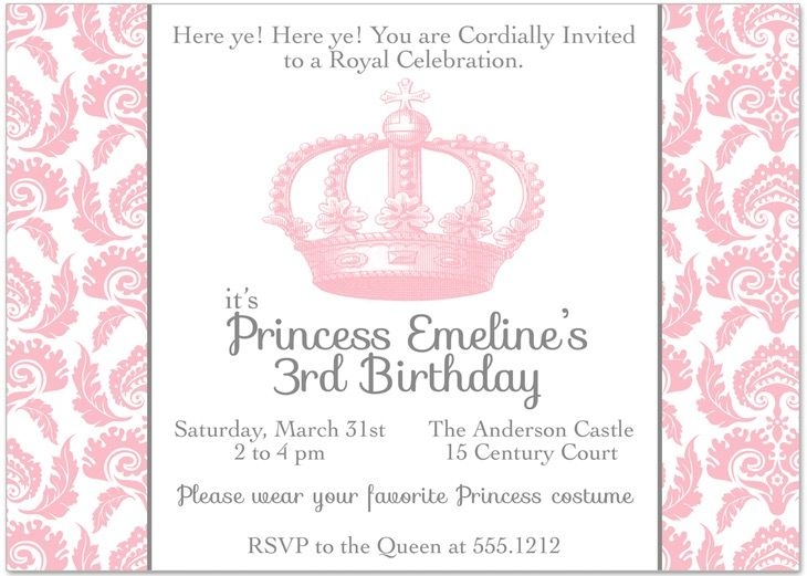 princess crown invitation template